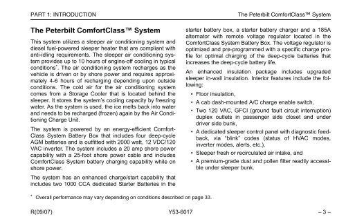 Peterbilt ComfortClass Operator's Manual - Peterbilt Motors Company