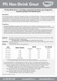 PFL Non-Shrink Grout Product Guide - Peter Fell