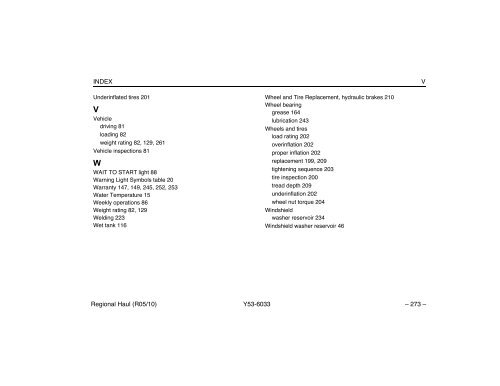 Regional Haul Model Operator's Manual - Peterbilt Motors Company