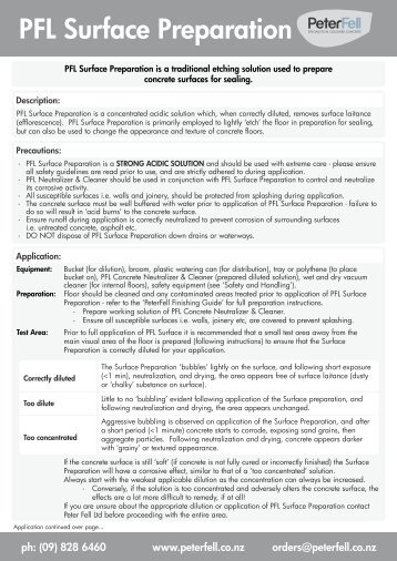 PFL Surface Preparation Product Guide - Peter Fell