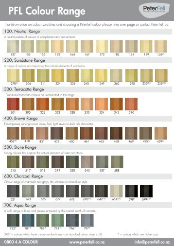 Paper Colour Chart - Peter Fell