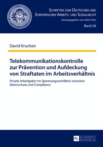 Telekommunikationskontrolle zur Prävention und ... - Peter Lang