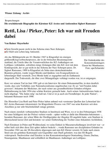 pdf | wiener zeitung - Peter Pirker \ Historiker \ Politikwissenschafter