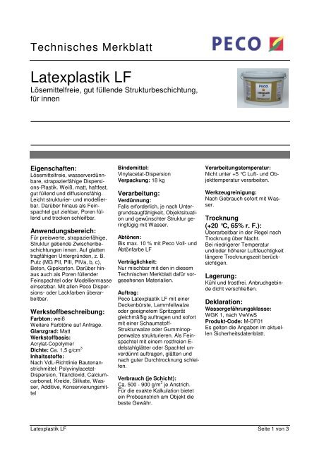 Latexplastik LF - PETERS sen