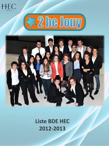 Liste BDE HEC 2012-2013 - Petit Fichier