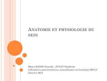 Anatomie du sein et physiologie de la lactation - Petit Fichier