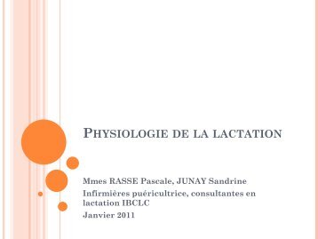 Physiologie de la lactation - Petit Fichier