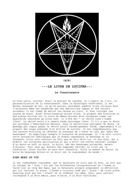 le livre de satan