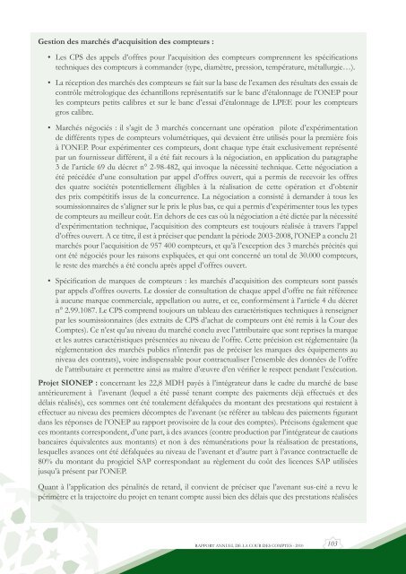 Rapport da la cour des comptes 2010 (Tome 1) - Transparency