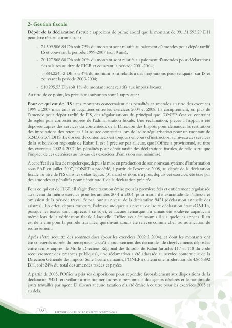 Rapport da la cour des comptes 2010 (Tome 1) - Transparency