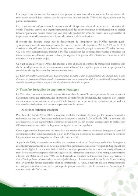 Rapport da la cour des comptes 2010 (Tome 1) - Transparency