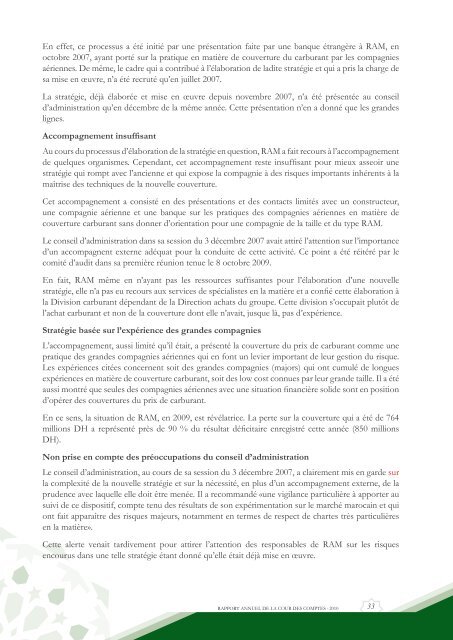 Rapport da la cour des comptes 2010 (Tome 1) - Transparency