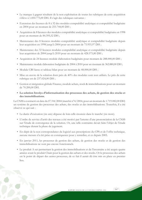 Rapport da la cour des comptes 2010 (Tome 1) - Transparency