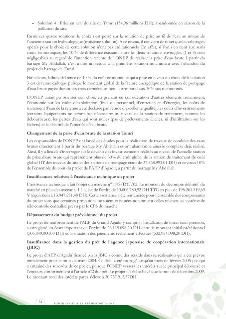 Rapport da la cour des comptes 2010 (Tome 1) - Transparency