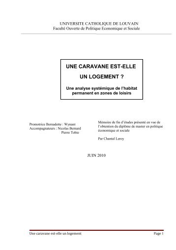 UNE CARAVANE EST-ELLE UN LOGEMENT ? - Fichier PDF