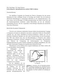 Prof. Jörg Kärger / Dr. Sergej Naumov Erforschung der - Dechema