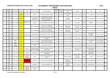 calendrier previsionnel des concours cneac 2013 1 / 4 - Petit Fichier