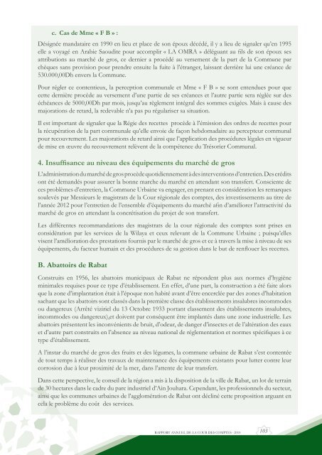 Rapport da la cour des comptes 2010 (Tome 2) - Transparency