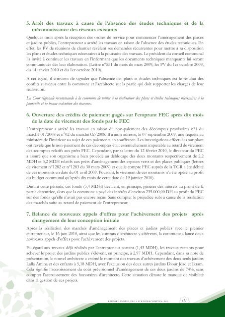 Rapport da la cour des comptes 2010 (Tome 2) - Transparency