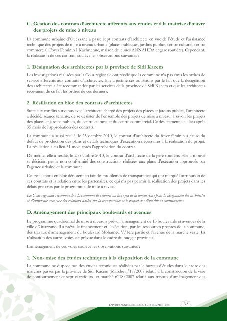 Rapport da la cour des comptes 2010 (Tome 2) - Transparency