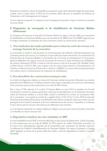 Rapport da la cour des comptes 2010 (Tome 2) - Transparency