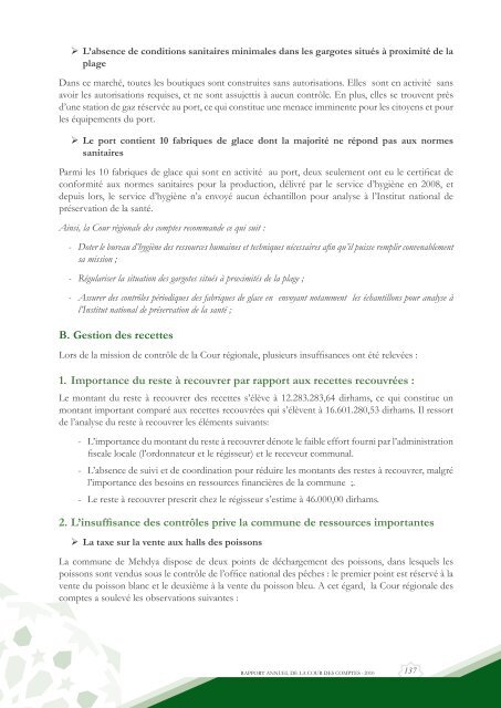 Rapport da la cour des comptes 2010 (Tome 2) - Transparency