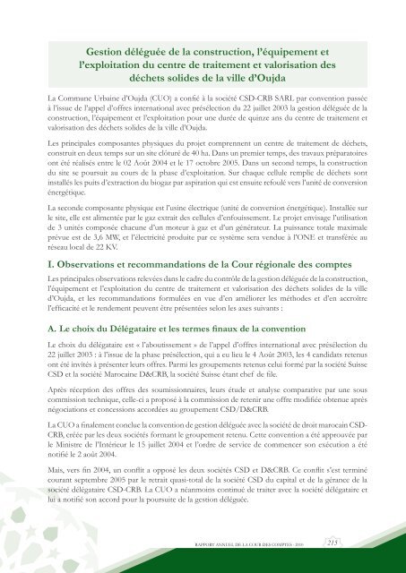 Rapport da la cour des comptes 2010 (Tome 2) - Transparency