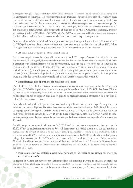 Rapport da la cour des comptes 2010 (Tome 2) - Transparency