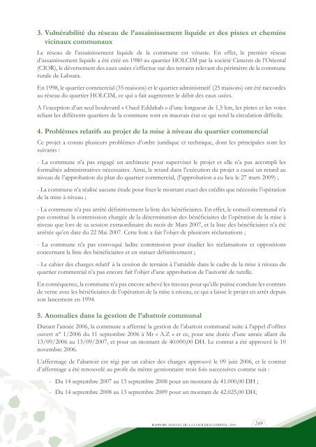 Rapport da la cour des comptes 2010 (Tome 2) - Transparency