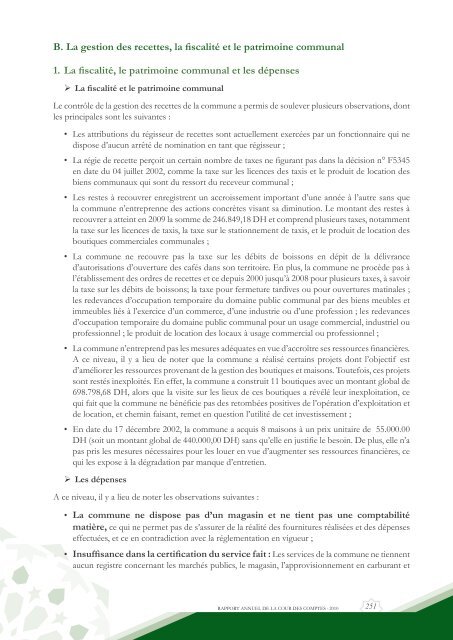 Rapport da la cour des comptes 2010 (Tome 2) - Transparency