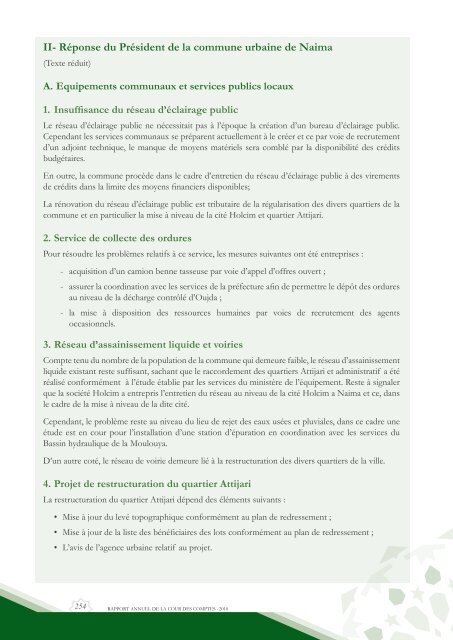 Rapport da la cour des comptes 2010 (Tome 2) - Transparency