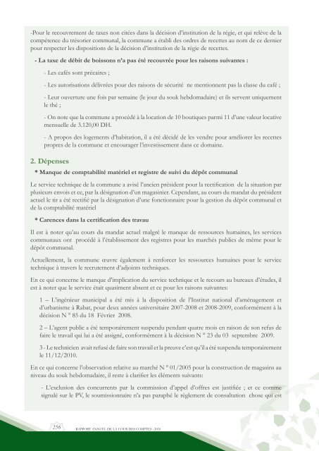 Rapport da la cour des comptes 2010 (Tome 2) - Transparency