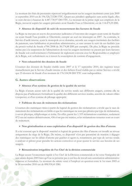 Rapport da la cour des comptes 2010 (Tome 2) - Transparency