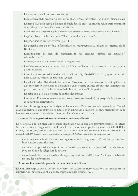 Rapport da la cour des comptes 2010 (Tome 2) - Transparency