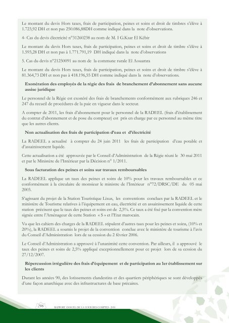 Rapport da la cour des comptes 2010 (Tome 2) - Transparency