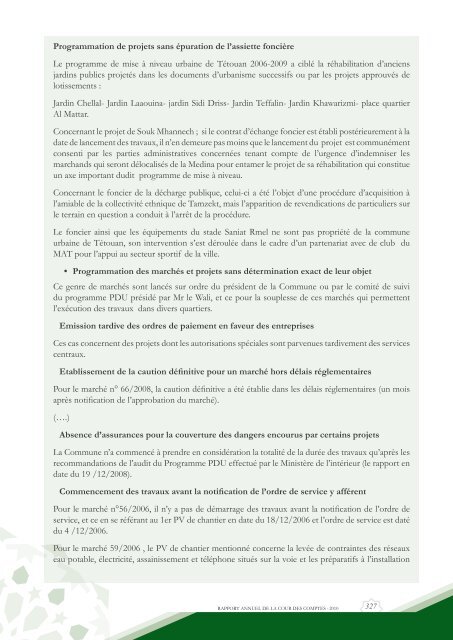 Rapport da la cour des comptes 2010 (Tome 2) - Transparency