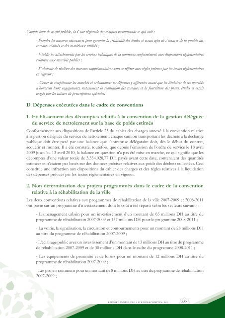 Rapport da la cour des comptes 2010 (Tome 2) - Transparency