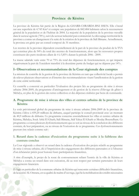 Rapport da la cour des comptes 2010 (Tome 2) - Transparency