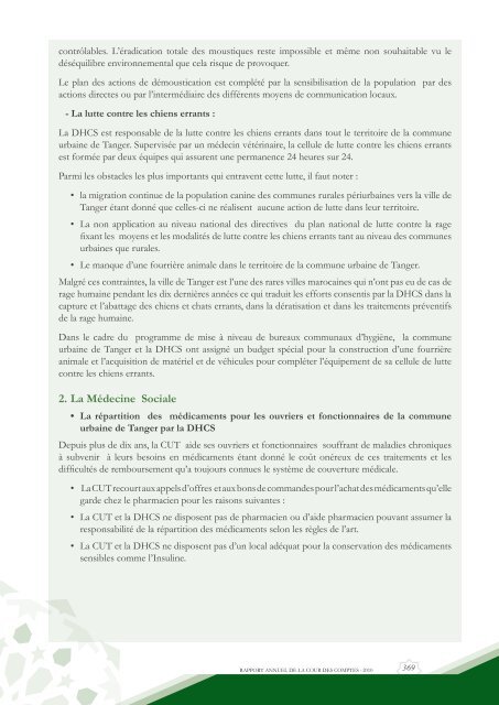 Rapport da la cour des comptes 2010 (Tome 2) - Transparency