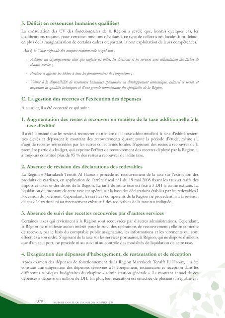 Rapport da la cour des comptes 2010 (Tome 2) - Transparency