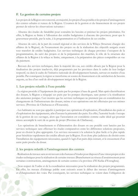 Rapport da la cour des comptes 2010 (Tome 2) - Transparency