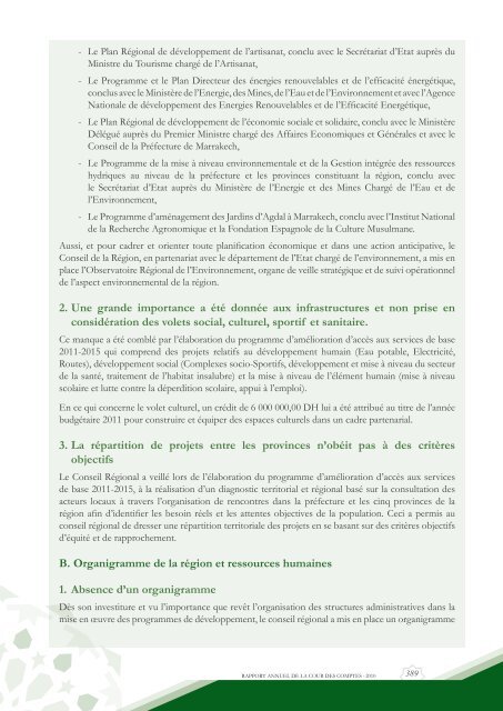 Rapport da la cour des comptes 2010 (Tome 2) - Transparency