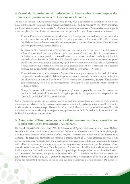 Rapport da la cour des comptes 2010 (Tome 2) - Transparency