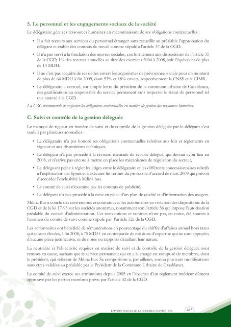 Rapport da la cour des comptes 2010 (Tome 2) - Transparency