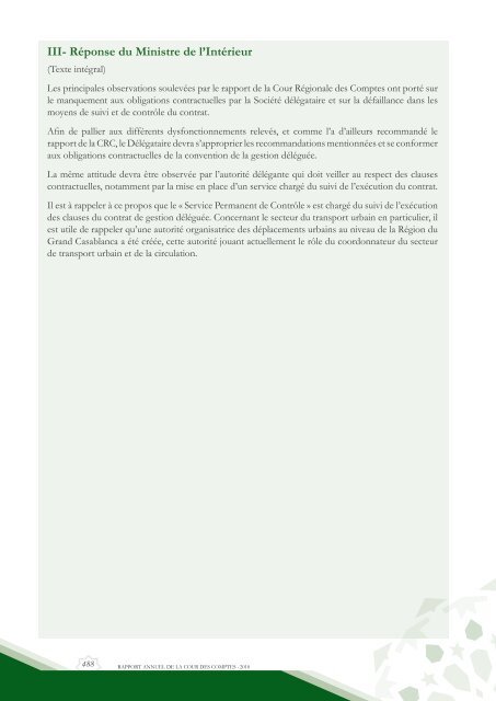 Rapport da la cour des comptes 2010 (Tome 2) - Transparency