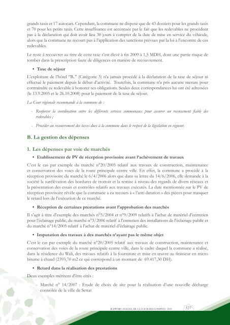 Rapport da la cour des comptes 2010 (Tome 2) - Transparency