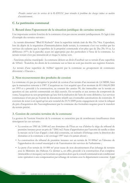 Rapport da la cour des comptes 2010 (Tome 2) - Transparency