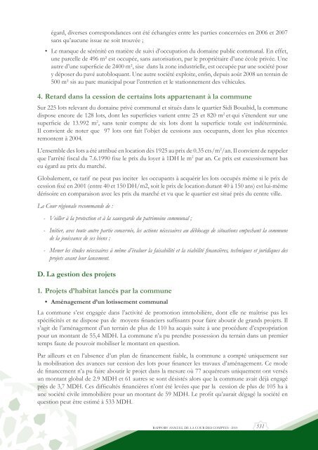 Rapport da la cour des comptes 2010 (Tome 2) - Transparency