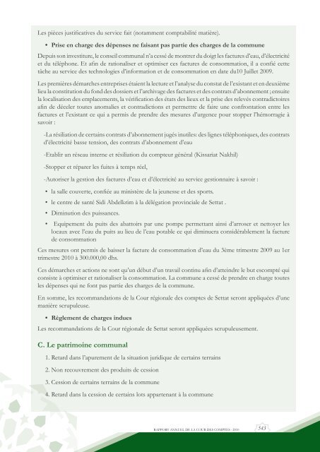 Rapport da la cour des comptes 2010 (Tome 2) - Transparency