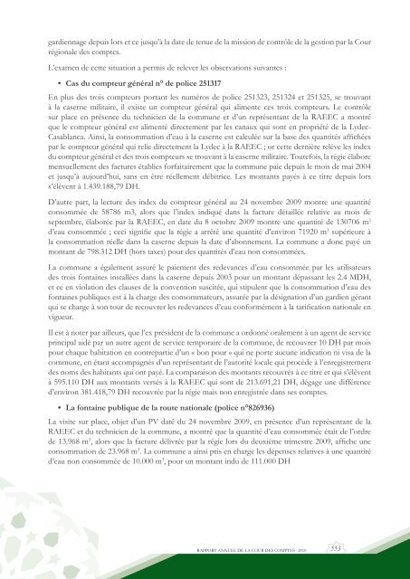 Rapport da la cour des comptes 2010 (Tome 2) - Transparency